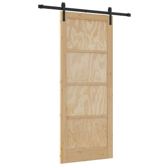 vidaXL - Schuifdeur - Naturel - 86 - x - 211 - cm - Massief - grenenhout