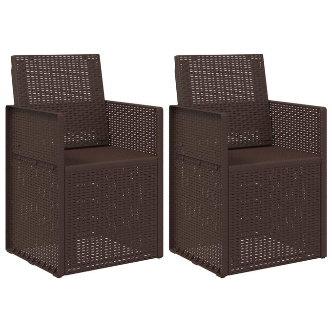 vidaXL - Tuinstoelen - 2 - st - Bruin - PP