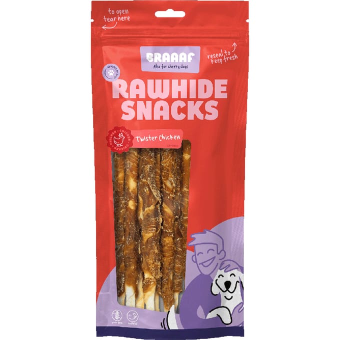Braaaf Hondensnack Rol Sticks Kip 25 cm - 240 gr