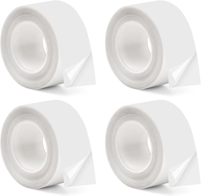 4 Rollen Thermische Etiketten - 16mm x 4m - Transparant en Wit Labelpapier voor Etiketteermachines