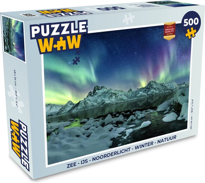 Puzzel Zee - IJs - Noorderlicht - Winter - Natuur - Legpuzzel - Puzzel 500 stukjes