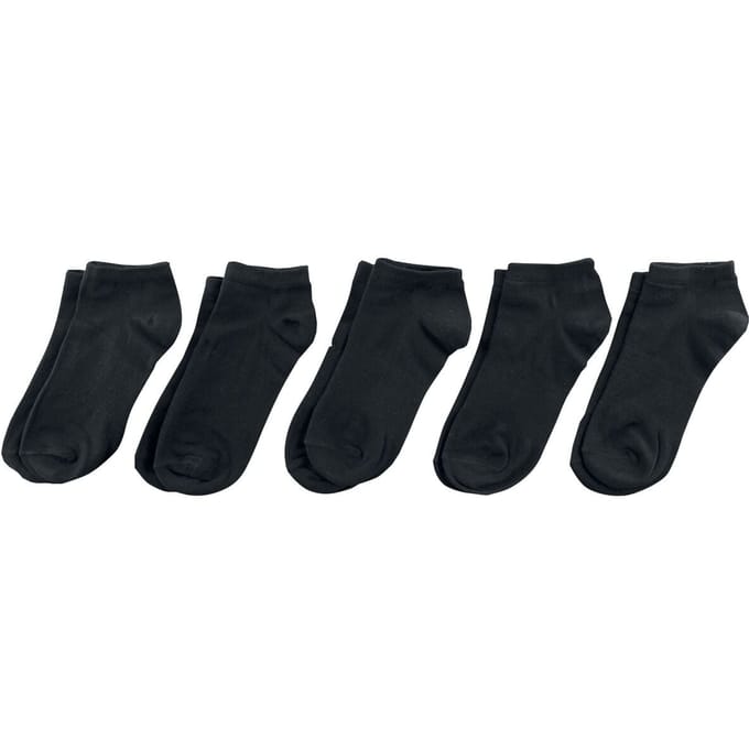 Urban Classics Sokken - No Show Socks 5-Pack - EU35-38 tot EU 47-50 - zwart