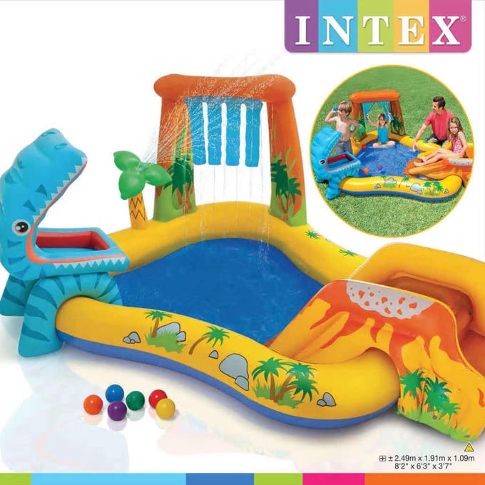 INTEX - Opblaaszwembad - Dinosaur - Play - Center - 249x191x109 - cm - 57444NP