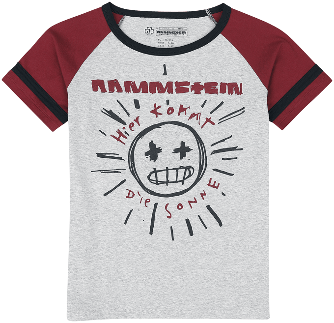 Rammstein T-shirt voor kinderen - Kids - Sonne - voor Kinderen - grijs-rood