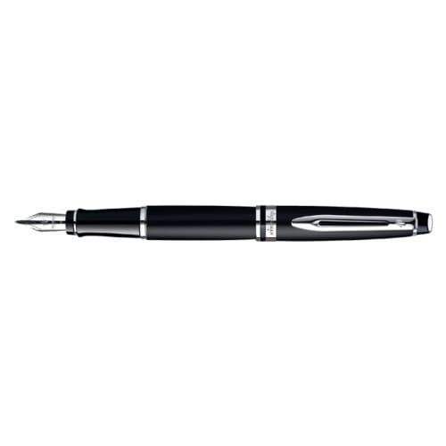 Waterman Expert-vulpen | Matzwart met chromen rand | Medium penpunt | Geschenkverpakking