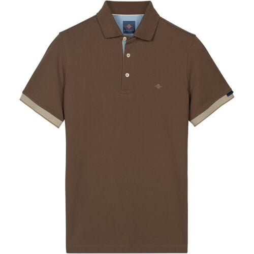 Baileys Polo Two-Tone Details Cotton Subtle Stretch Taupe / male