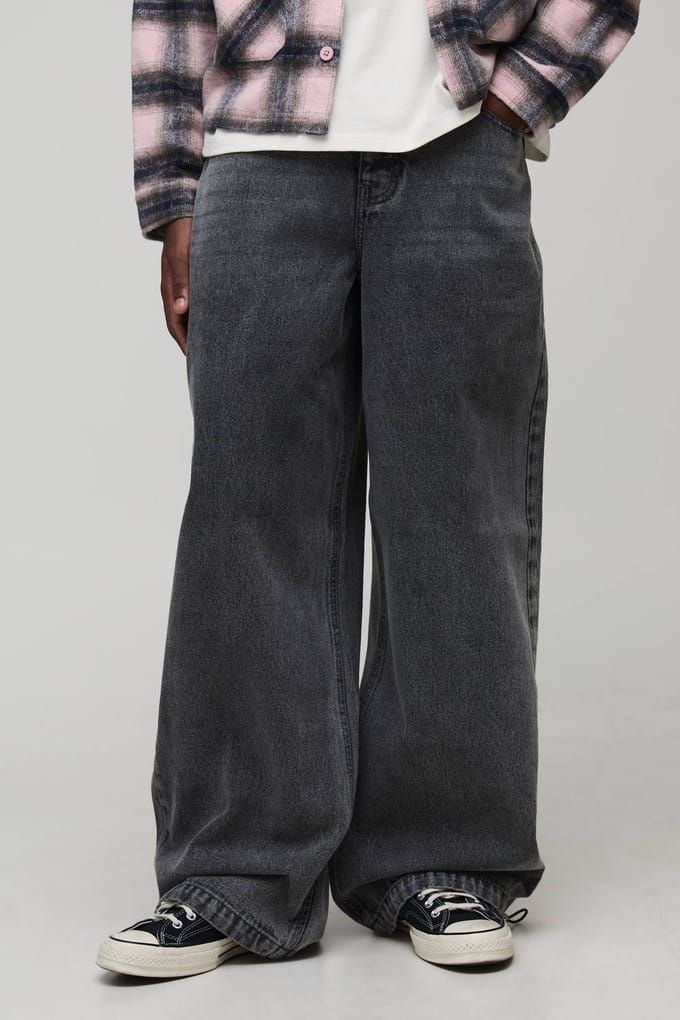 Parachute Baggy Gewassen Jeans | Mid Grey | Size 32R