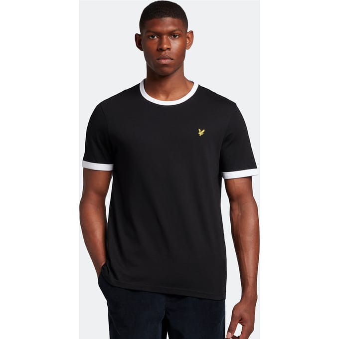 Lyle & Scott ringer-T-shirt in zwart