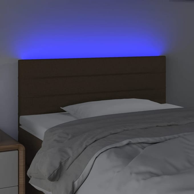 vidaXL - Hoofdbord - LED - 80x5x78/88 - cm - stof - donkerbruin