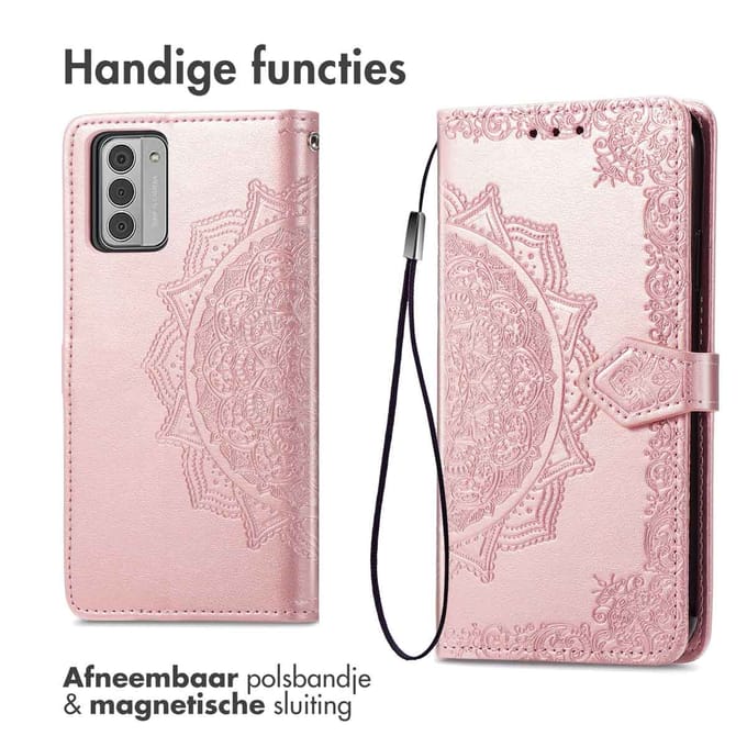 imoshion Hoesje - Geschikt voor Nokia G42 - Mandala Bookcase - Rosé Goud