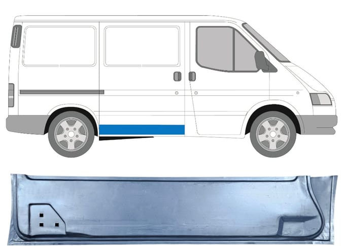 Schuifdeur reparatiepaneel binnen voor Ford Transit 1986-2000 / Rechts