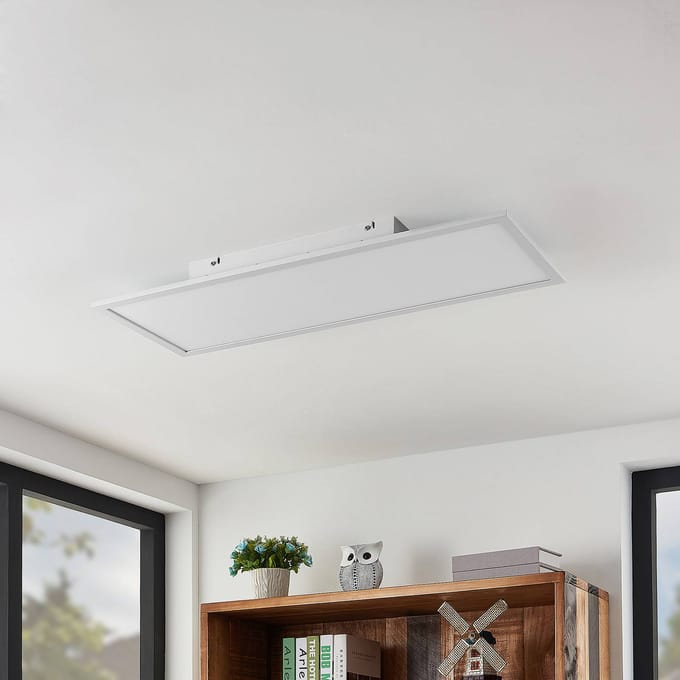 Lindby LED paneel Quais, 80 x 30 cm, wit, metaal, 4.000K