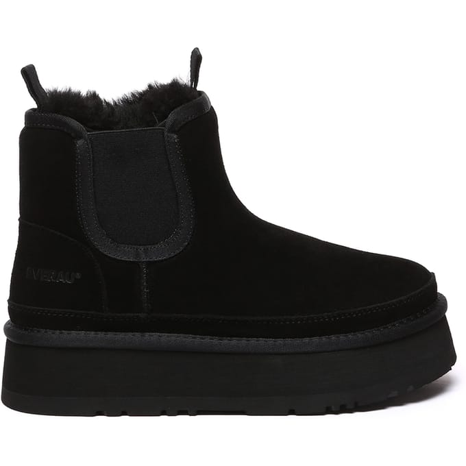EVER AU Dames Leren Plateaulaarzen Chelsea-Stijl - Shoveler