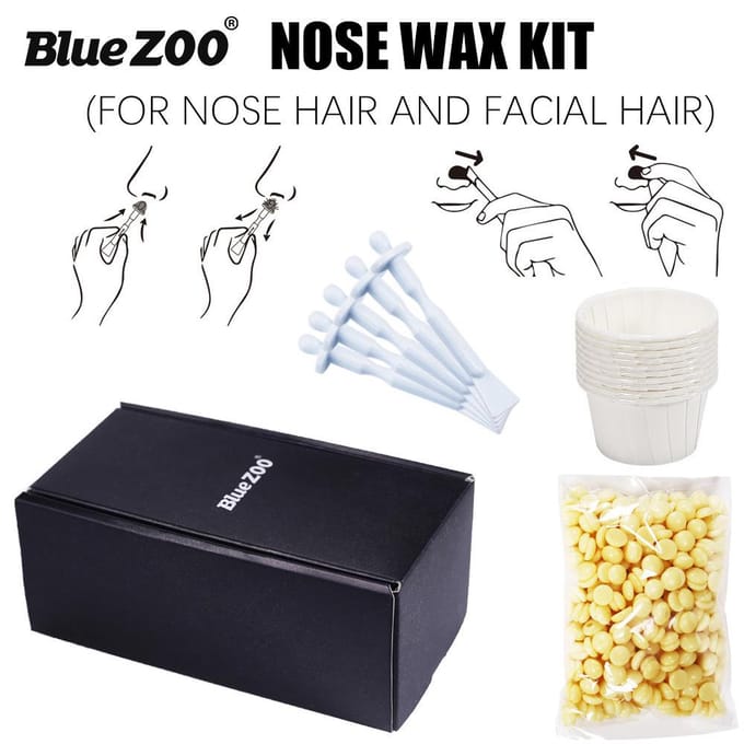Blue ZOO Geen waspapier Quick Soild Wax Bonen Gezichtsneus Draagbaar haar Verwijder pak white
