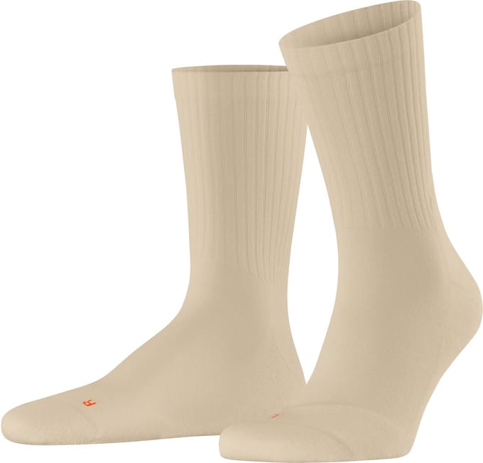 FALKE Run Rib Crew lichte padding katoen functioneel materiaal Sokken unisex beige - maat 44-45