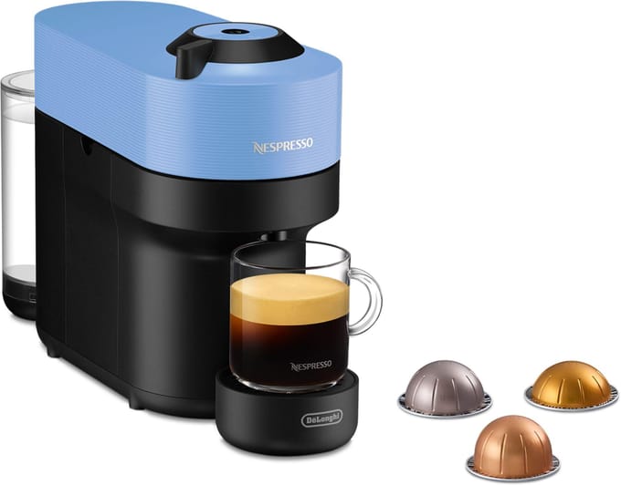 Machine a café capsules - Nespresso - De'Longhi - Vertuo pop - ENV90.A - Bleu - 7 capsules Nespresso incluses