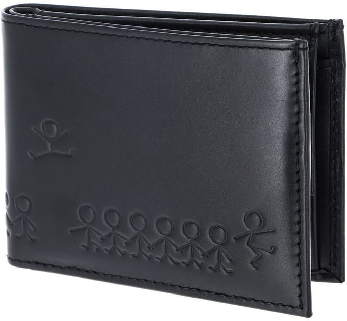 oxmox Leren portemonnee Leather RFID Protect Pocketbörse Jumping Jack 2.0 Embossed Black zwart