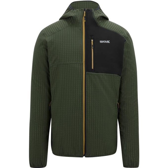 Regatta Heren Alven Full Zip Fleecejack (Donkere kaki/zwart)