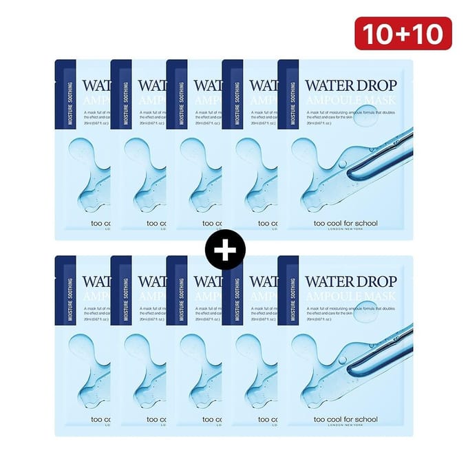 Too Cool For School Duty Free Water Drop Ampoule Mask 20 Stuks Set blue