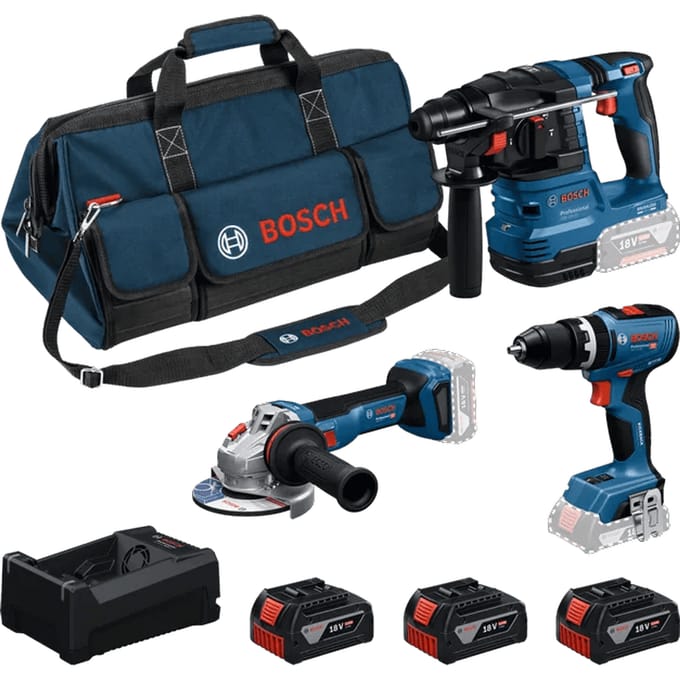Bosch Professional – GSB 18V-65 – 3‑delige 18V set – 3x5.0Ah