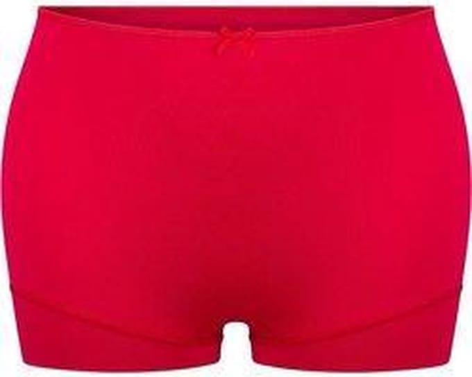 RJ Pure Color Dames Short Extra Hoog Donkerrood 3XL