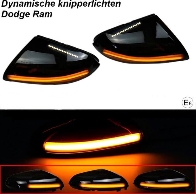 Dynamische spiegel LED knipperlichten met instap verlichting Dodge ram 09-18 E-keur