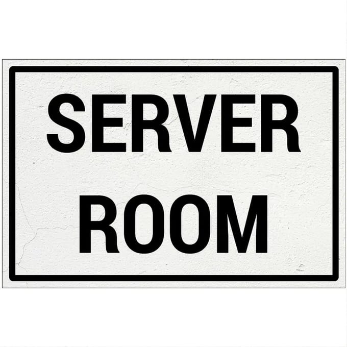 Server room bord | Forex Re materiaal | 18 x 12 cm