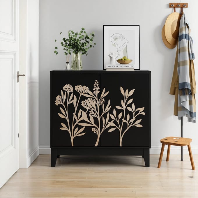 Keukenkast - 80 cm - 2 Deuren en Verstelbare Planken - Hout - Vintage Bruin