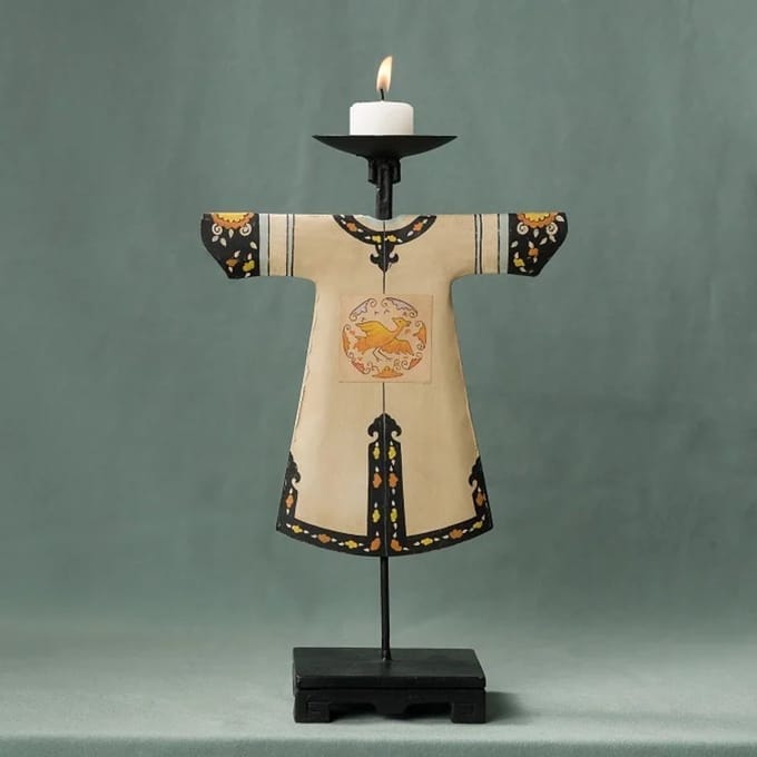 Imperial robe cream 7,75x4x12cm waxcinelichthouder