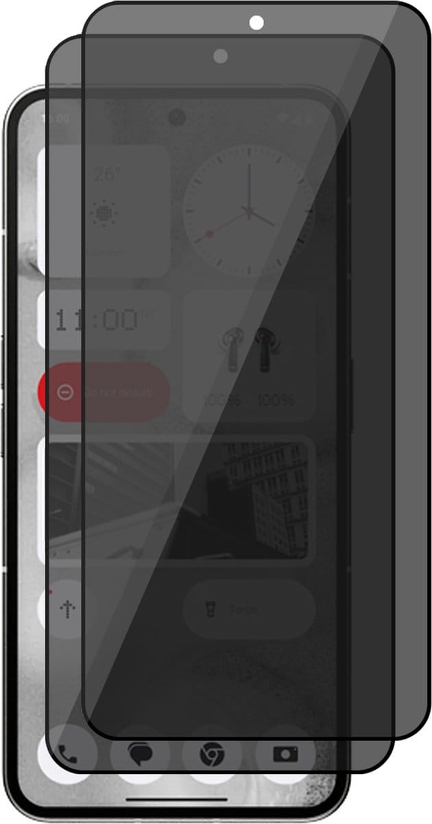Privacy Screenprotector geschikt voor Nothing Phone 2 - 2x Volledig Dekkend Glas Screen Protector