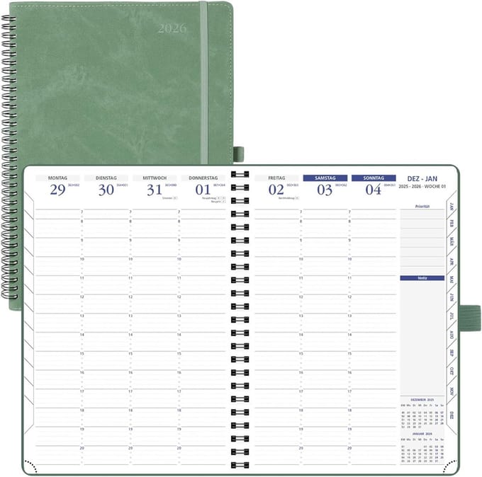2026 Bureaukalender - Jaarkalender met Overzicht voor Kantoor en Thuis