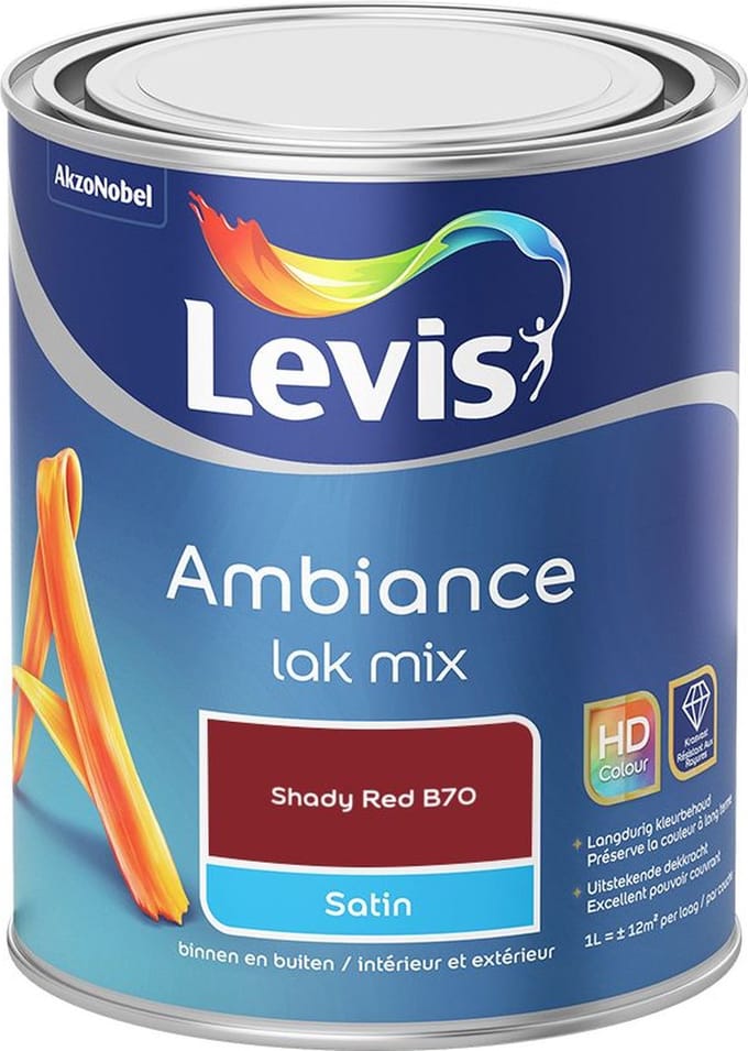Levis - Ambiance Lak Satin Mix - Shady Red B70 - Mengverf - 1 L