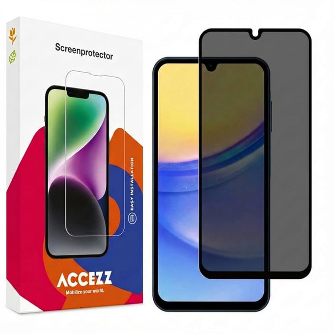 Accezz Screen Protector - Geschikt voor Samsung Galaxy A15 (4G) / A15 (5G) - Gehard Glas Privacy Screenprotector