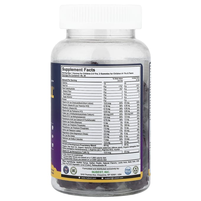 NuBest, Nubest Tall® Gummies, Baies Mélangées, 60 Gommes