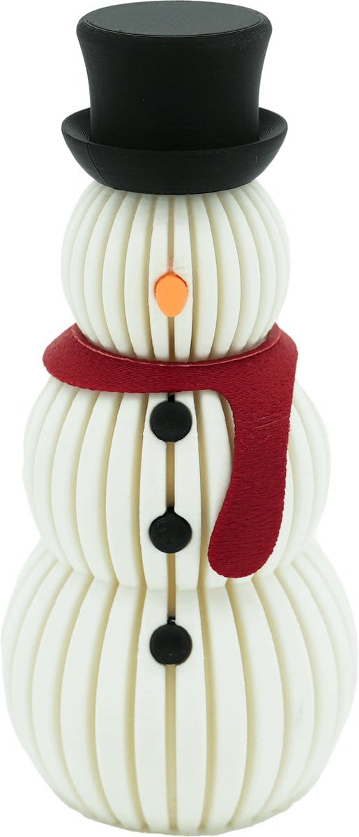 Sneeuwpop beeld – Decoratief object – Zijde Rood – 3d geprinte object – Winter woondecoratie – 14CM