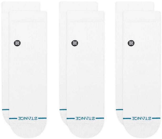 Stance unisex casual 3P halfhoge sokken icon wit