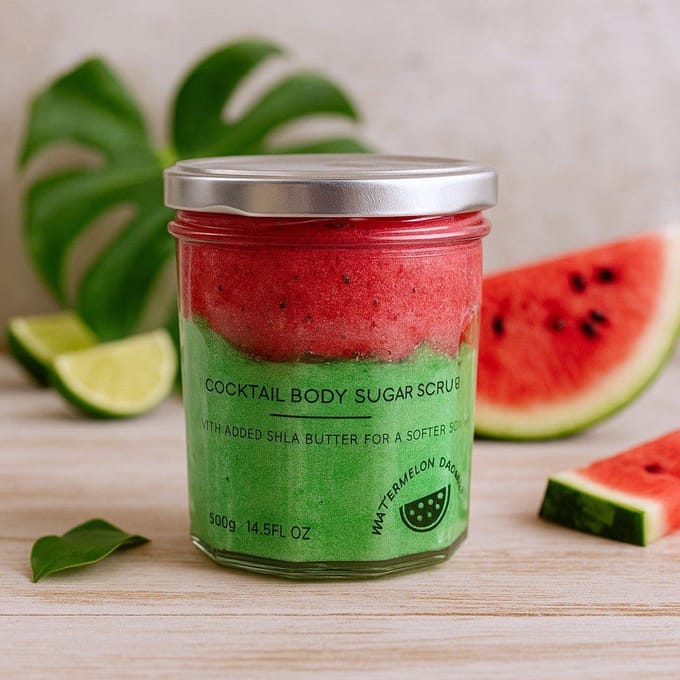 Cocktail Suiker Body Scrub - Watermeloen Daquiri - Geparfumeerd - 300gr