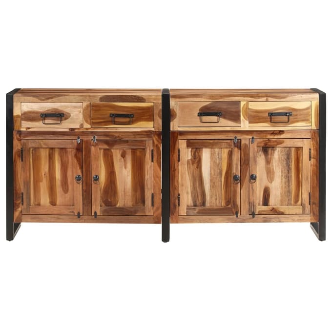 vidaXL - Dressoir - 172x35x80 - cm - acaciahout - met - honingkleurige - afwerking