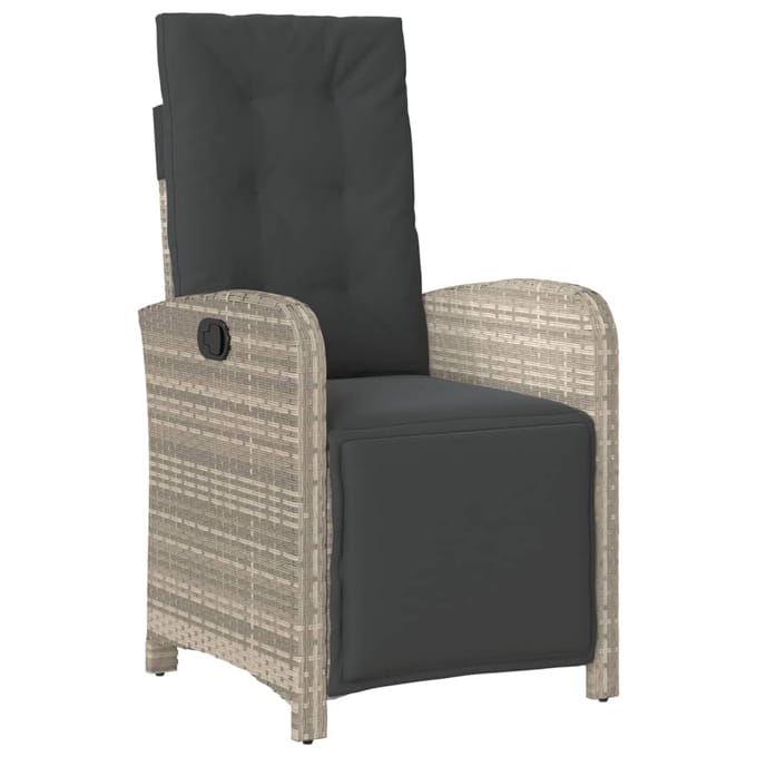 vidaXL - 7-delige - Tuinset - met - kussens - poly - rattan - grijs