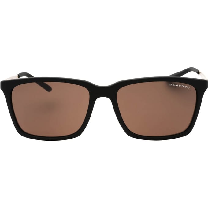 Armani Exchange bruine lens matzwarte zonnebril
