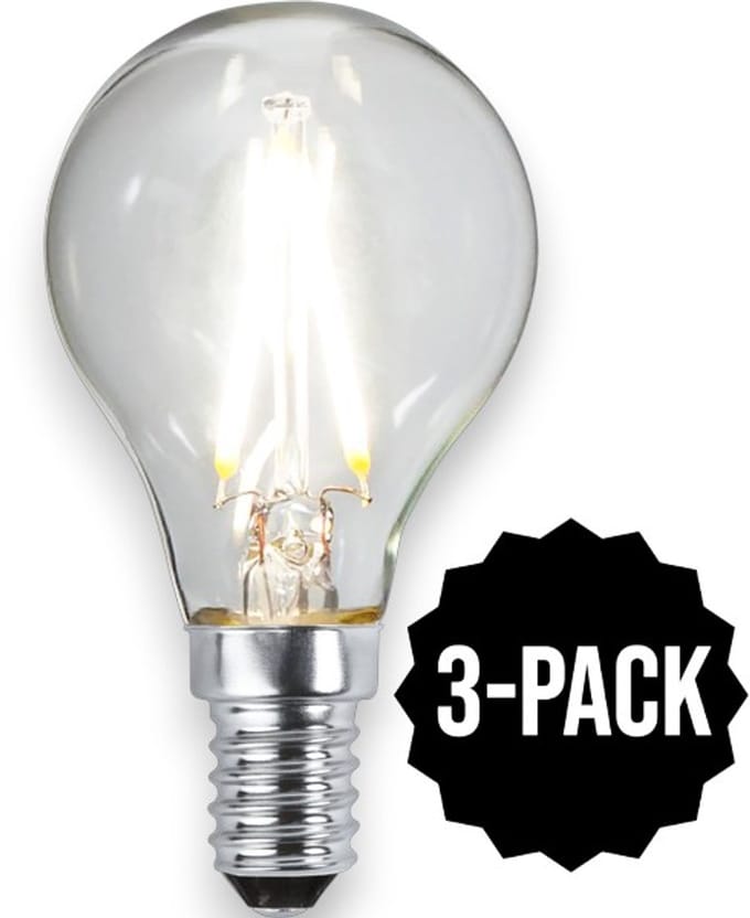 3-Pack | Kogellamp - E14 - 2.3W - Koel Wit - 4000K - Filament - Helder
