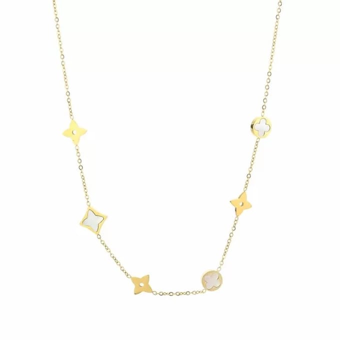 Bijoutheek Collier Loui Witte Schelp Goud