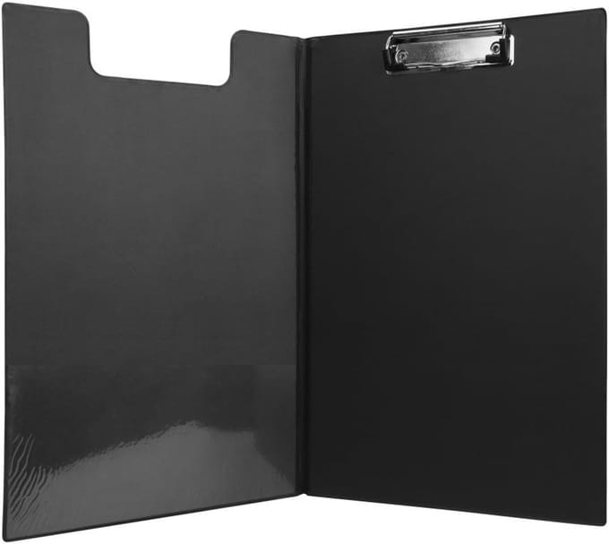 Zwarte Clipboard A4 met Klem en Kaft - Zwart
