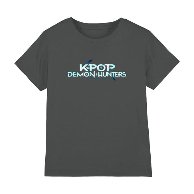 K-Pop Demon Hunters Kinderen/Kinderen Logo T-shirt (Houtskool)