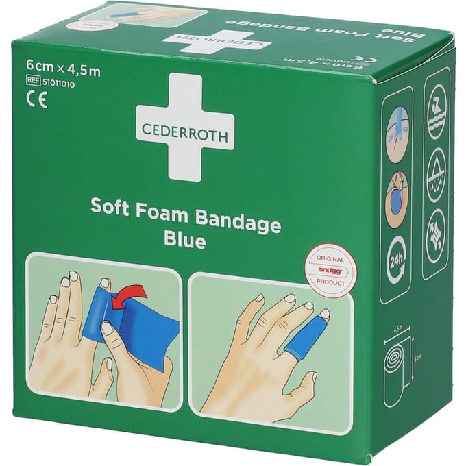 Cederroth Soft Foam Bandage Blue 6 cm x 4,5 m 51011010 1 Verband(en)