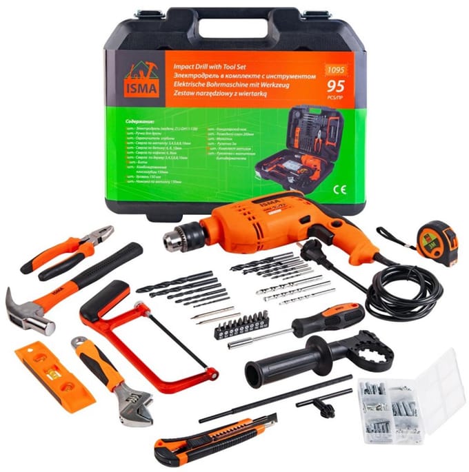 Isma 1095 - Klopboormachine - 750W - Set 95-delig - Inclusief Koffer