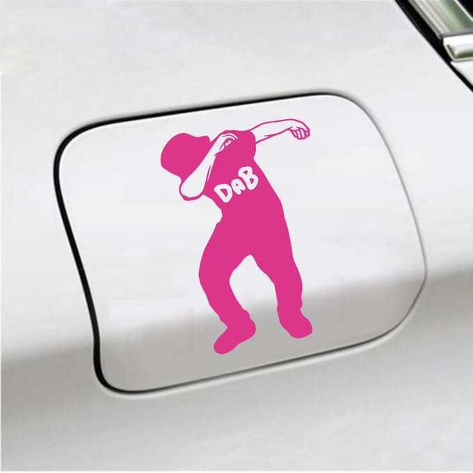 Bumpersticker - Dab - 15 X 10 - Roze
