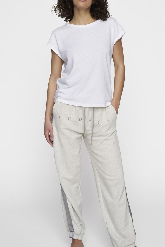 10DAYS Bar Jogger Vintage Light Grey Melee Größe: M | Jogginghosen Outlet | Damen | Grau