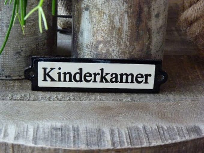 Emaille deurbordje recht 'Kinderkamer'