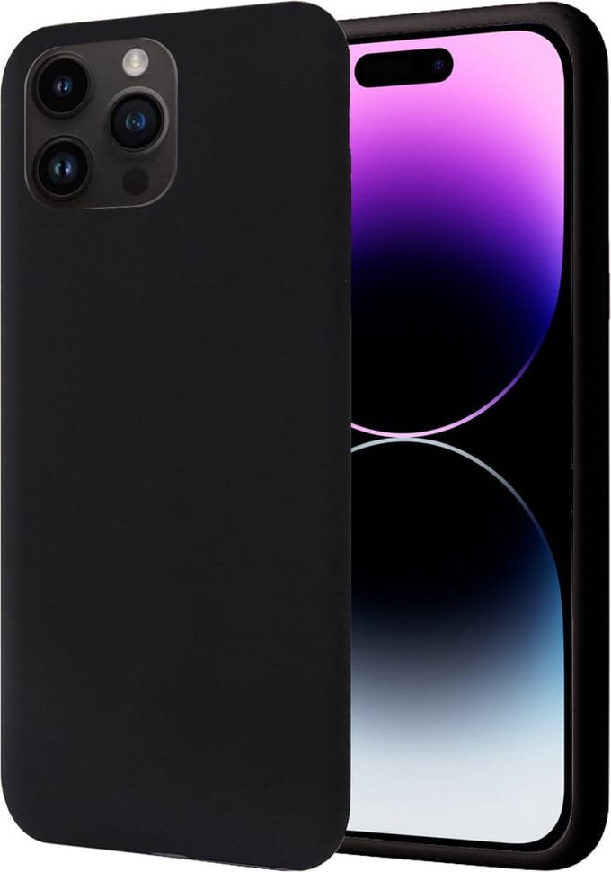 Hoesje geschikt voor iPhone 14 Pro Max - Back Cover Case SoftTouch Zwart